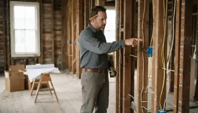 New Orleans, LA electrician plans circuit runs in an unfinished room framing bay