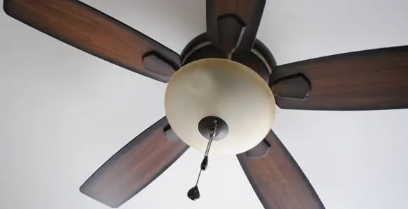 Fully installed ceiling fan with balanced blades and light fixture in New Orleans, LA