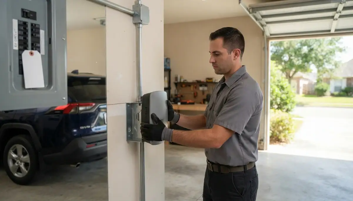 Electrician installing a Level 2 EV charger with a dedicated 240-volt circuit in Kenner, LA