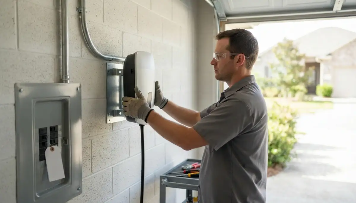 Home EV charger installation in Luling, LA by a professional electrician