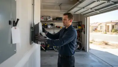 Electrician installing a Level 2 EV charger with a dedicated 240-volt circuit in Norco, LA