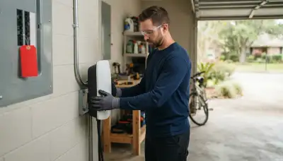 Electric vehicle charger installation by an electrician in Saint Rose, LA