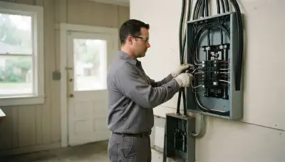 Electrician upgrading an older home's electrical panel to 200 amps in Chalmette, LA