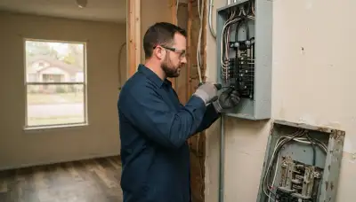 Electrician upgrading an older home's electrical panel in Luling, LA